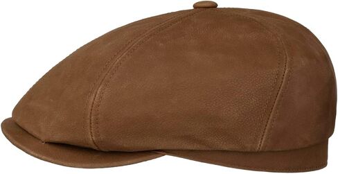 Stetson 6 Panel Calf Leather Flat Cap Men - in Saudi Arabia