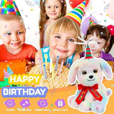 Cuteoy Musical Birthday Bear Repeat What You Say Interactive Animated Stuffed Animal Shaking Singing Dancing Turning Circle Plush Toy Electric Plushies Gifts for Kids Girls Boys Birthday in Saudi Arabia