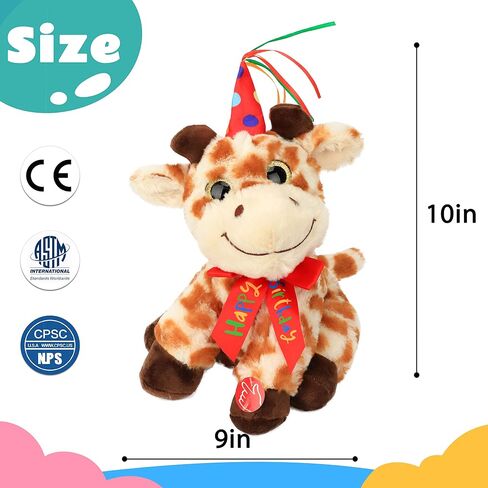 Cuteoy Musical Birthday Bear Repeat What You Say Interactive Animated Stuffed Animal Shaking Singing Dancing Turning Circle Plush Toy Electric Plushies Gifts for Kids Girls Boys Birthday in Saudi Arabia