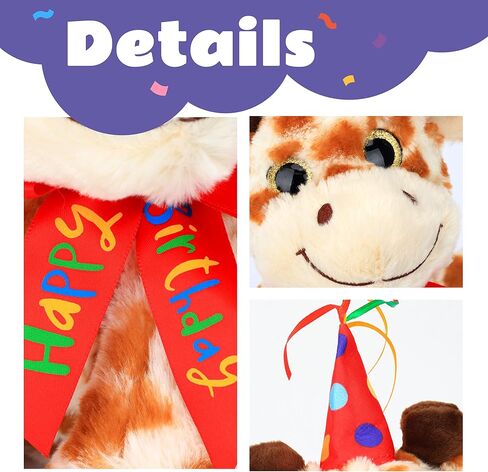 Cuteoy Musical Birthday Bear Repeat What You Say Interactive Animated Stuffed Animal Shaking Singing Dancing Turning Circle Plush Toy Electric Plushies Gifts for Kids Girls Boys Birthday in Saudi Arabia