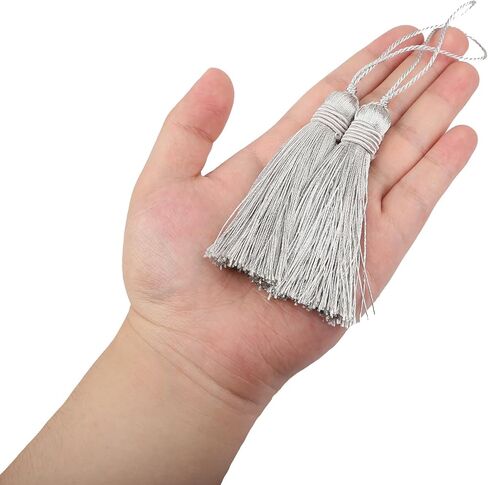 15Pcs Small Tassel 15.5cm/6 Inch Silky Floss Bookmark Tassels with 2.5 Inch Cord Loop for Jewelry Making, Souvenir, Bookmarks, DIY Craft Accessory（Orange,15P） in Kuwait