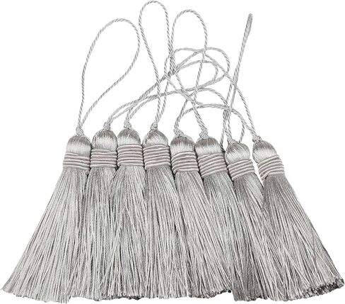 15Pcs Small Tassel 15.5cm/6 Inch Silky Floss Bookmark Tassels with 2.5 Inch Cord Loop for Jewelry Making, Souvenir, Bookmarks, DIY Craft Accessory（Orange,15P） in Kuwait