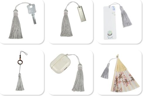 15Pcs Small Tassel 15.5cm/6 Inch Silky Floss Bookmark Tassels with 2.5 Inch Cord Loop for Jewelry Making, Souvenir, Bookmarks, DIY Craft Accessory（Orange,15P） in Kuwait