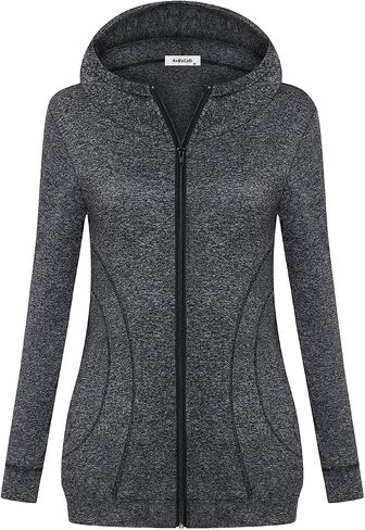 Womens Long Sleeve Zip Up Hoodies Workout Casual Sports Yoga Running Athletic Jackets in Saudi Arabia