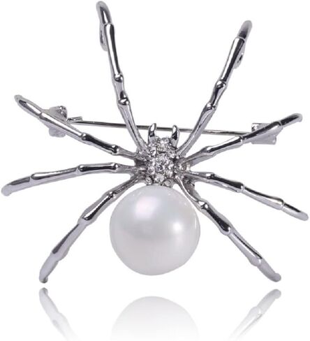 Gothic Halloween Spider Brooch Pins Set Micro Pave Polished Mother of Pearl Body Head Crystal for Women Mother Halloween Costume Party Decoration Accessories Gift in Saudi Arabia
