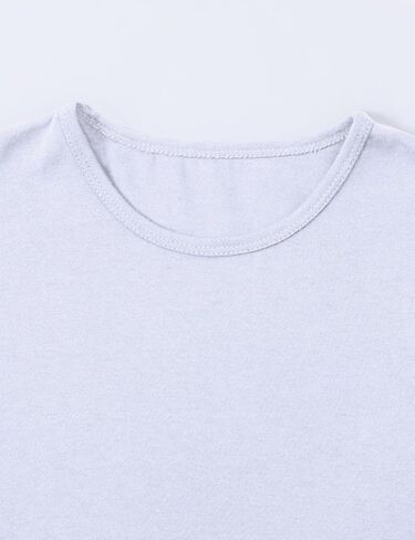 COSLAND Girls' Short Puff Sleeve Top Crew Neck Cotton T-Shirt in Saudi Arabia