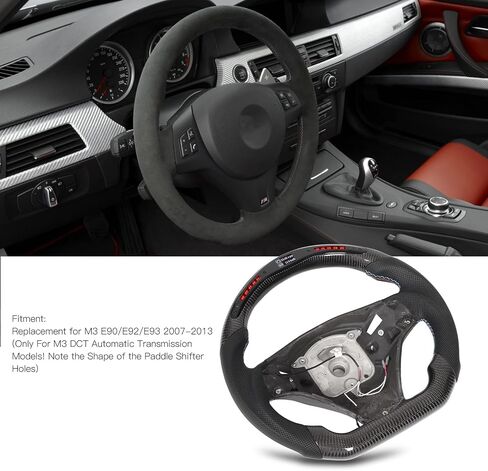 LED Steering Wheel Race Digital Display Carbon Fiber LED Display Shift Lights Steering Wheel Replacement for M3 E90 E92 E93 DCT 2007 2013 in Saudi Arabia
