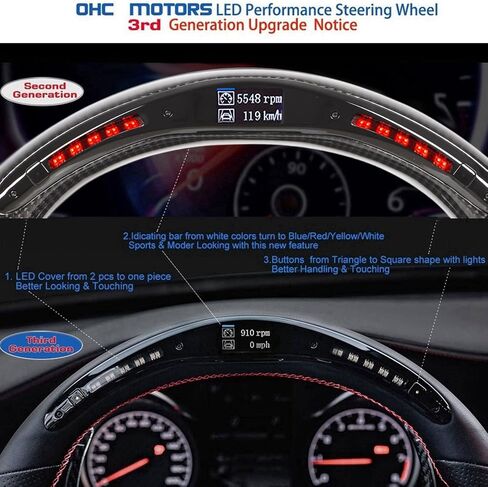 LED Steering Wheel Race Digital Display Carbon Fiber LED Display Shift Lights Steering Wheel Replacement for M3 E90 E92 E93 DCT 2007 2013 in Saudi Arabia