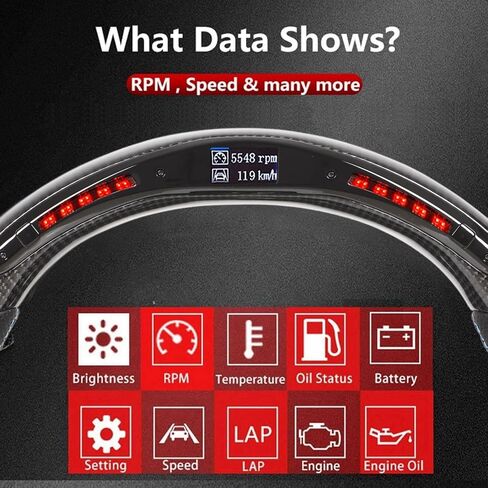 LED Steering Wheel Race Digital Display Carbon Fiber LED Display Shift Lights Steering Wheel Replacement for M3 E90 E92 E93 DCT 2007 2013 in Saudi Arabia
