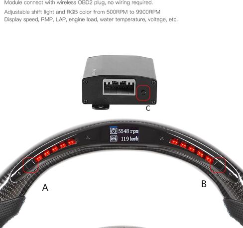 LED Steering Wheel Race Digital Display Carbon Fiber LED Display Shift Lights Steering Wheel Replacement for M3 E90 E92 E93 DCT 2007 2013 in Saudi Arabia