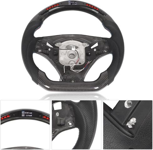 LED Steering Wheel Race Digital Display Carbon Fiber LED Display Shift Lights Steering Wheel Replacement for M3 E90 E92 E93 DCT 2007 2013 in Saudi Arabia