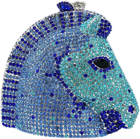 RomanticDesign Women Horse Head Evening Clutch Luxury Sparkly Rhinestone Crystal Bride Purse Party Prom Banquet Handbag in Saudi Arabia