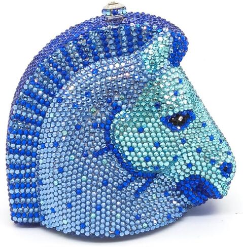 RomanticDesign Women Horse Head Evening Clutch Luxury Sparkly Rhinestone Crystal Bride Purse Party Prom Banquet Handbag in Saudi Arabia