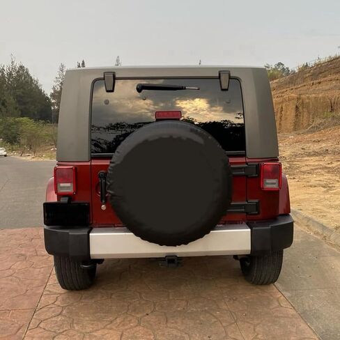 Black Spare Tire Cover, for Honda CR-V, Ford/Toyota/Buick Cars, Fit Most of SUVs Cars Vehicles, Weatherproof Spare Wheel Protector (S: 205/70R15, 215/65R16) in Saudi Arabia