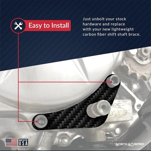 CRF110 Shift Shaft Brace Carbon Fiber - Anodize CNC Billet Shifter Shaft Support Holder, Prevent Bending The Shifter Shaft, Support Bracket for Honda CRF110 2013-Present in Saudi Arabia