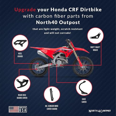 CRF110 Shift Shaft Brace Carbon Fiber - Anodize CNC Billet Shifter Shaft Support Holder, Prevent Bending The Shifter Shaft, Support Bracket for Honda CRF110 2013-Present in Saudi Arabia