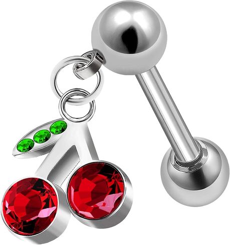 MATIGA الصلب 16 جرام 1/4 6 مللي متر مربط القرط الحديد المتدلية الكرز ثقب المجوهرات الفص الزنمة الغضروف اللولب 4 مللي متر كريستال المزيد من الخيارات in Kuwait