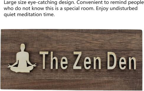 FIREFLYWEB The Zen Den علامات ديكور الغرفة للتأمل في التقدم، لافتة معلقة على الحائط، لوحة باب خشبية ملهمة لتزيين غرفة نوم استوديو اليوغا (بني) in Saudi Arabia