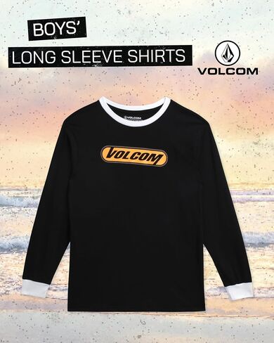 Volcom Boys' Two-Fer Shirt - Pullover Crewneck Long Sleeve Shirt - Stylish Logo Graphic Tee for Boys (Size: 8-20) in Saudi Arabia