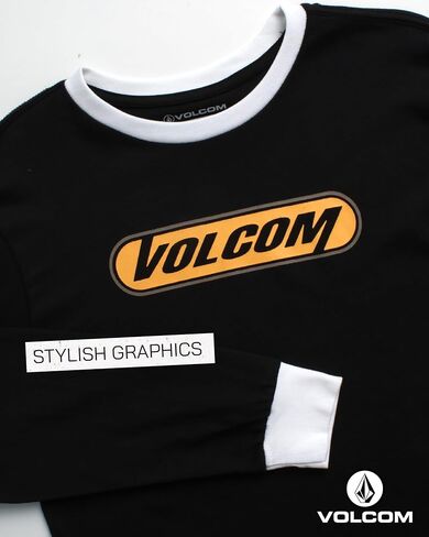 Volcom Boys' Two-Fer Shirt - Pullover Crewneck Long Sleeve Shirt - Stylish Logo Graphic Tee for Boys (Size: 8-20) in Saudi Arabia