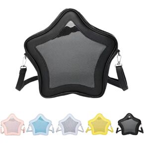 Ita Bag, Kawaii Star-Shaped Backpack – Large Capacity, Waterproof, Lightweight, Cross-body Bag (Black)