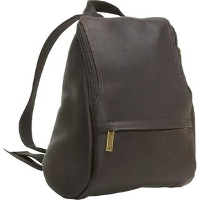 Le Donne Leather Women’s Leather U-Zip Mini Backpack Purse – Full-Grain Colombian Vaquetta Leather, 9.5" x 10.5" x 3.5", Cafe