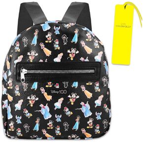 Deluxe Disney Mini Backpack for Women Teens Girls - Bundle with Premium Vegan Leather Small Disney Backpack Featuring Mickey, Minnie, Stitch, Disney Princess, and More