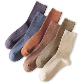 Women Crew Socks Over the Ankle Cotton Mid-Calf Ultra Soft Breathable Multicolor knit Casual Aesthetic Socks 6 Pack