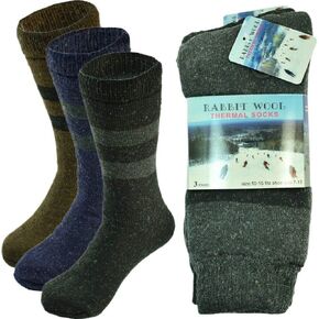 Pack of 6 Pairs Unisex Men Winter Warm Rabbit Wool Knit Thermal Socks for Cold Weather 10-15