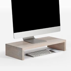 Anji Mountain Wood Monitor Stand Riser Desk Desktop Organizer Table For Home, Office Workspace, Laptop Riser, Ergonomic Design Stand for Gaming Setup , With Power Source, Walnut