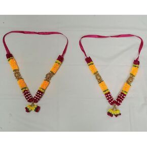 Garland Haar Mala 12" inch (Set of 2) for God Goddess Haar Mala Makhmali Bhagwan Haar Idol Diwali Puja Item Garland for Photo Frame God Shringar Reusable Worship Makeup Articles Religious | Welcome