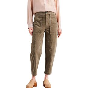 Women's Vintage Corduroy Pants High Waist Wide Leg Baggy Barrel Jeans Patch Pocketed Pants Trouser