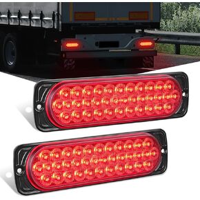 Nilight 7.5 Inch Aluminum Housing Tail Light 2 PCS 36LED Red Running Brake Turn Signals Marker Light Surface Mount IP67 Waterproof for 10-30V RV Camper Trailer Truck Bus Boat
