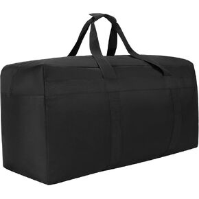 حقيبة دفل كبيرة سعة 100 لتر، حقيبة تخزين قابلة للطي، حقيبة تسجيل الدخول للرجال، السفر والتخييم ونقل الأشياء الكبيرة وتخزينها والمزيد (100 لتر أسود) in Kuwait