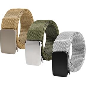 Coobbar Nylon Golf Belt,3 Pack Canvas Golf Belt Alloy Buckle Belt Adjustable Belt,Durable Golf Belt Men's Belt No Holes