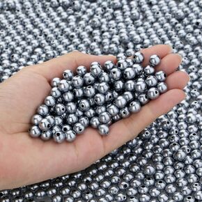 DUQGUHO White Pearl Beads for Crafts 8mm Plastic Pearl Beads with Hole 500PCS Fake Pearls for Wedding Decoration Bulk Pearl for Jewelry Making DIY Bracelet Necklaces Earrings