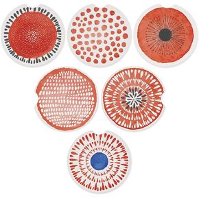 AD Car Coasters Set of 6 Drink- Absorbing Round Ceramic Stone Coaster with a Finger Notch for Easy Removal Cork Base for Auto Cupholder Accessories Keep Vehicle Clean