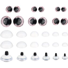 PATIKIL 14-30mm Flash Safety Eyes, 56 Pcs Doll Eyes Realistic Colorful Crocheting Safety Eyes for Decor Crochet Accessories Dolls Craft, Grass Green