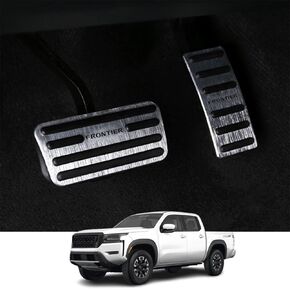 Kakash Custom Interior Accessories for Nissan Frontier 2022 2023 Aluminium Alloy Gas Accelerator Pedal Covers,Anti-Slip No Drilling Brake Foot Pedal Pads 2 Pieces/Set(Black)
