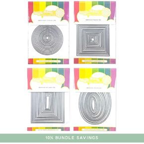 Waffle Flower Nesting Basics Dies Bundle 2 - Panels Mats Layers Craft Dies - Rectangles & Ovals, Circles & Squares