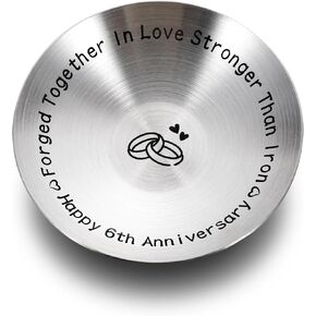 6th Anniversary Iron Gifts for Her Him Anniversary Wedding Gifts for Women Men 6 Year Wedding Anniversary Decoration for Wife Husband 4" Ring Holder Jewelry Dish for Wife Husband Christmas Valentines