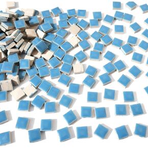 200 Pieces Square Mosaic Tiles for Crafts Bulk, Ceramic Mosaic Pieces 16 Colors Ceramic Mosaic Tile, 12mm Stained Mosaic Ceramic Tiles for Mosaic Projects Home Decor - Mixed Colors Mosaic Tiles