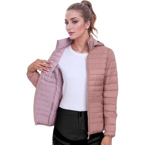 Women Puffer Jacket Reversible Fall and Winter Fashion Warm Quilted Removable Hood Bubble Coat