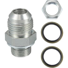 uxcell Universal 10AN-M18x1.5 Turbo Oil Pan Return Drain Plug Adapter Oil Pan Return Drain Plug Fitting with Bolt and Sea O-Ring Rust Resistance Metal Steel Bolt On Type Silver Tone