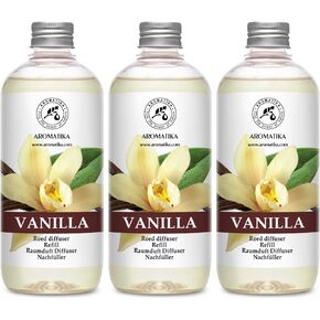 Reed Diffuser Refill Vanilla 3 * 17Fl Oz - 3x500ml - Fragrance Oil Reed Diffuser Refill - Home Fragrance - Vanilla Scent - Room Freshener - Vanilla Aroma 50.7 Fl Oz - Fresh and Long Lasting
