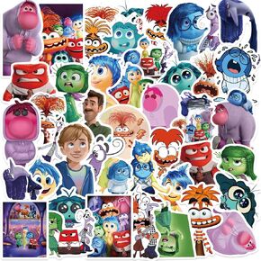 Inside Out Stickers for Kids, 50pcs Children's Cartoon Movie Stickers for Water Bottles,Laptop,Birthday Party Supplies Party Decorations Party Favors, Cool Trendy Decal for Teens,Girls