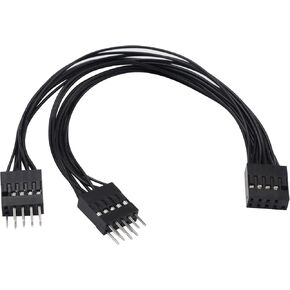 Duttek USB 3.0 Header to USB 2.0,USB 3.0 to USB 2.0 Motherboard Adapter Cable,19 Pin USB3.0 Female to 9 Pin USB2.0 Male Motherboard Cable Adapter Converter 6 inch/15cm (2 Pack)