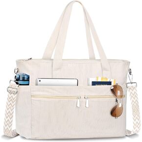 حقيبة كتف نسائية من BKNOOU حقيبة كتف كبيرة مع جيوب بسحاب وحقيبة يد للسفر والعمل والاستخدام اليومي in Kuwait