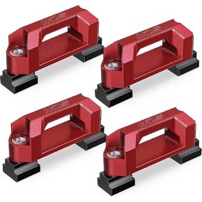 MZS Truck Bed Rail Cleats, Tie Down Anchors T Slot Nuts Compatible with Tacoma Tundra Ram 1500 Gladiator Pickup for Cargo Trailer, Replace PT27835160 PT27835112 PT2780C010 Red, Pack of 4