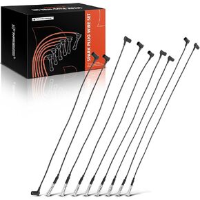 A-Premium Ignition Spark Plug Wires Set of 9 Compatible with Mercedes-Benz 420SEL 1986-1991, 560SEC 1986-1991, 560SEL 1986-1991, 4.2L 5.6L